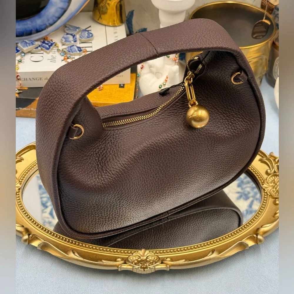 🆕 OROTON 🧿 NWT Clara Mini Convertible Crossbody Bag, Bear Brown Leather